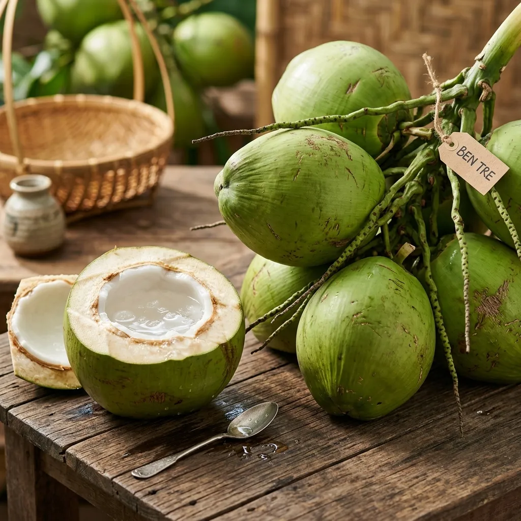 Dừa xiêm xanh Bến Tre nhiều nước ngọt lịm